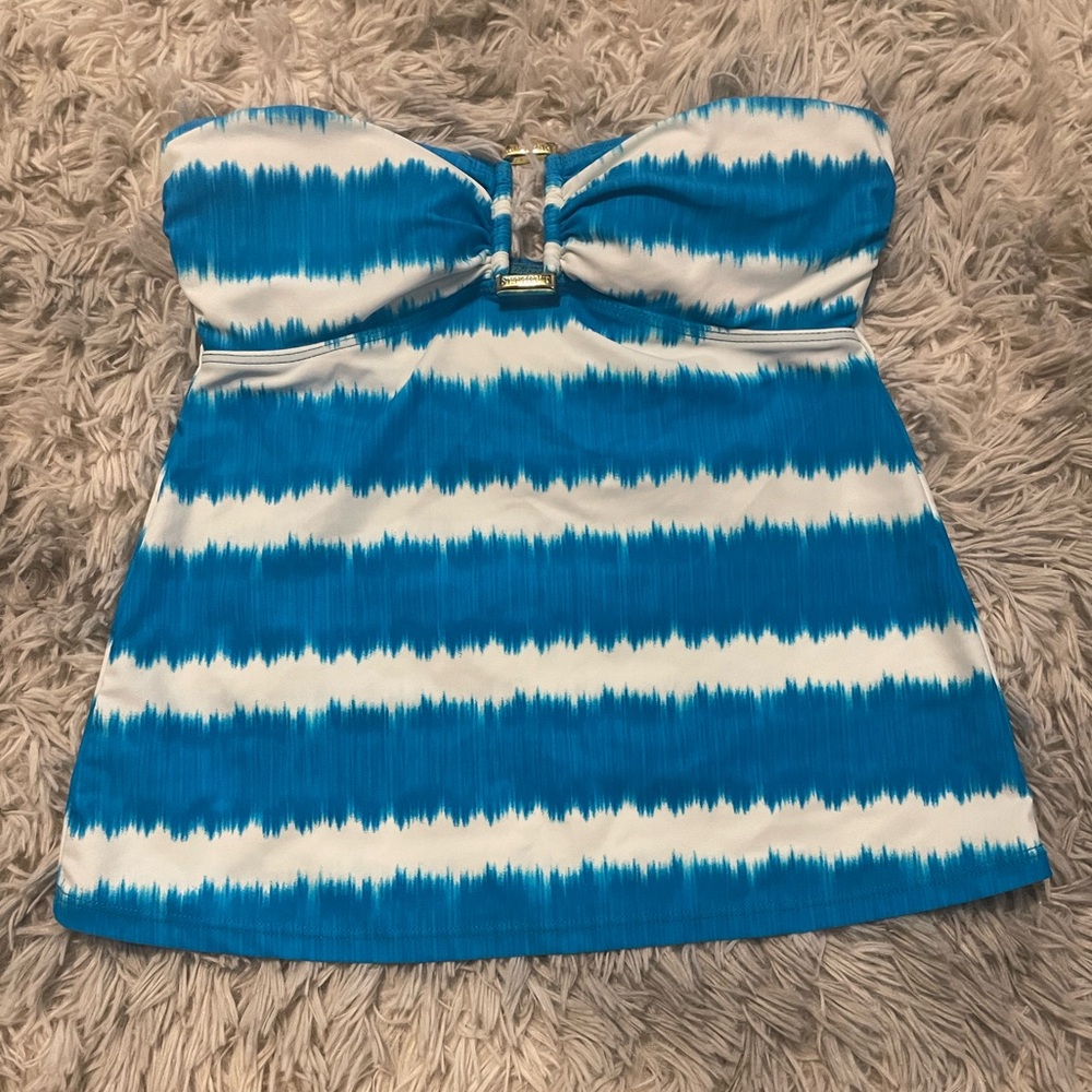 Lauren‎ Ralph Lauren Strapless Striped Tie dye Tankini Swim Top
